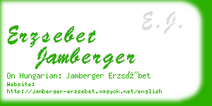 erzsebet jamberger business card